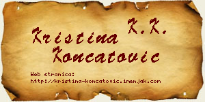 Kristina Končatović vizit kartica